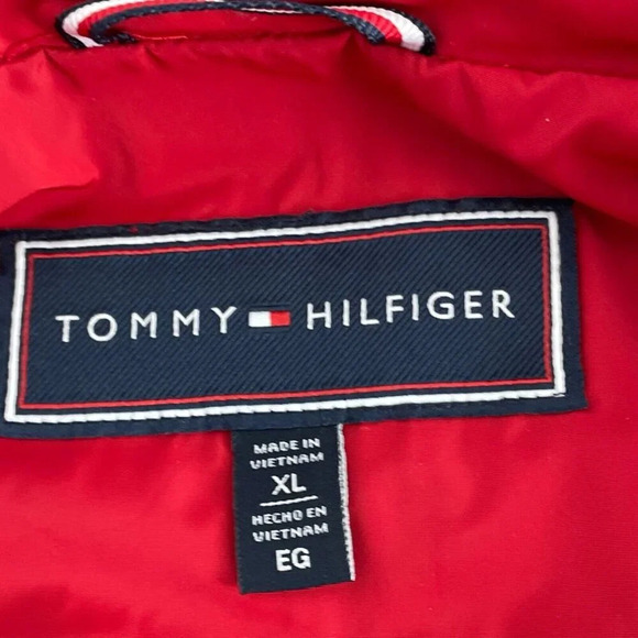 Tommy Hilfiger Red Hooded Jacket XL Polyester Womens Windbreaker 4794 - Picture 3 of 8